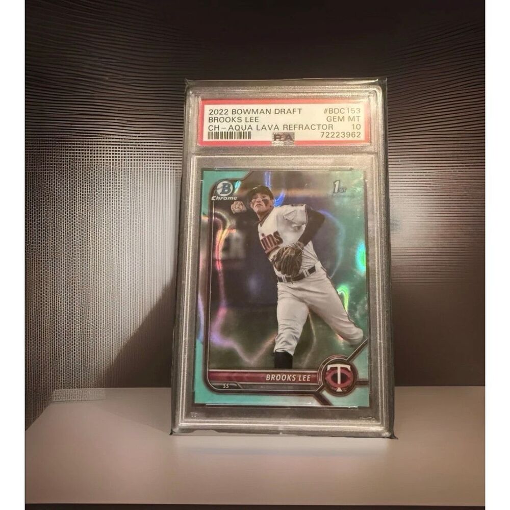 2022 Bowman Draft Chrome Brooks Lee BDC-153 Aqua Lava Refractor /199 (RC) PSA 10